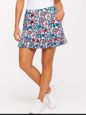 Vineyard Vines Performance Floral Ruffle Hem Skort Skirt Size Small